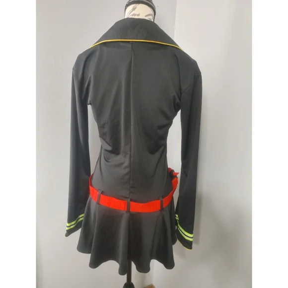 Forplay Women's L-XL Black Firefighter Hose Handler Costume with Red Belt - Picture 3 of 11